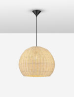 Lustra Rielo 12W, Negru, Bej si Otel, Ratan Nova Luce