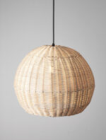 Lustra Rielo 12W, Negru, Bej si Otel, Ratan Nova Luce