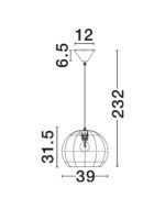 Lustra Rielo 12W, Negru, Maro si Otel, Ratan Nova Luce
