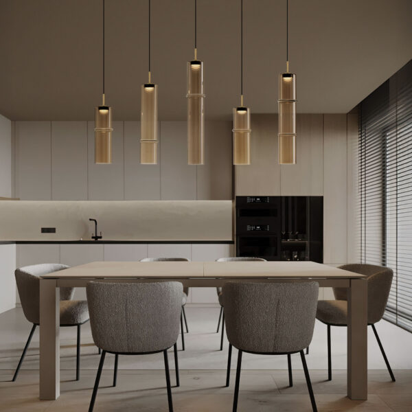 Lustra Sano 18W 3000K, Auriu, Chihlimbariu si Sticla, Metal Nova Luce
