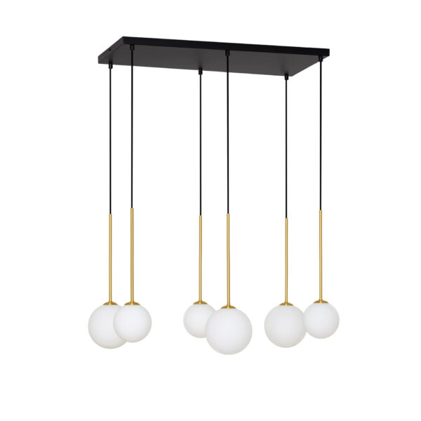 Lustra Savoy 30W, Negru, Alb, Auriu si Sticla, Metal Nova Luce