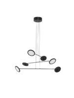 Lustra Scope 44W 3000K, Negru si Metal, Acrilic Nova Luce