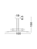Lustra Scope 44W 3000K, Negru si Metal, Acrilic Nova Luce