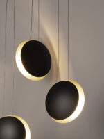Lustra Shell 18W 3000K, Negru, Auriu si Aluminiu Nova Luce