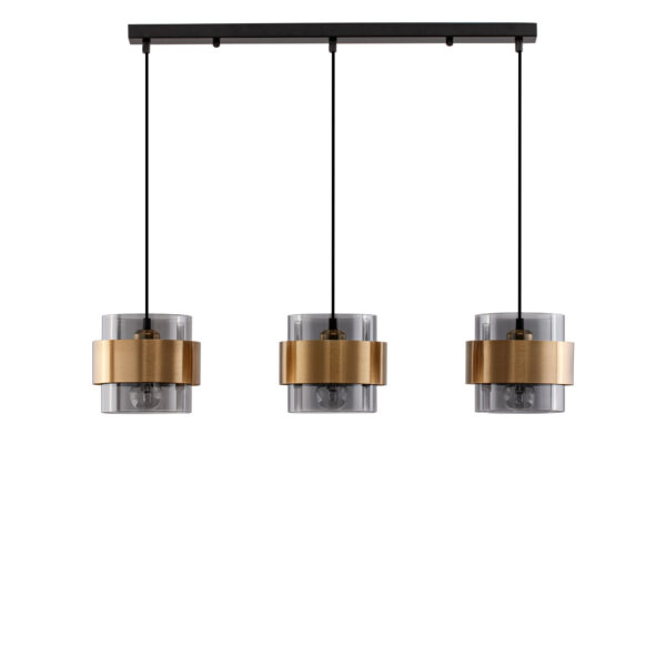 Lustra Sianna 36W, Negru, Auriu si Sticla, Metal Nova Luce