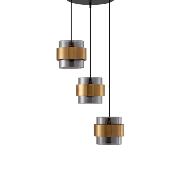 Lustra Sianna 36W, Negru, Auriu si Sticla, Metal Nova Luce