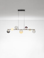 Lustra Silenzio 40W 3000K, Gri si Sticla, Metal Nova Luce