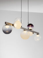 Lustra Silenzio 40W 3000K, Gri si Sticla, Metal Nova Luce
