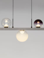 Lustra Silenzio 40W 3000K, Gri si Sticla, Metal Nova Luce