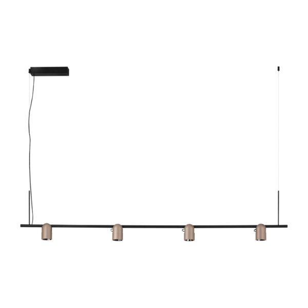Lustra Sirmos 30W 3000K, Negru, Auriu si Aluminiu Nova Luce