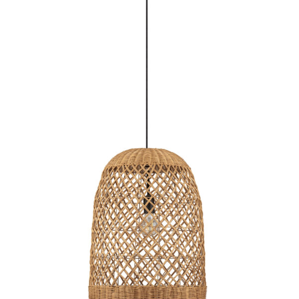 Lustra Solita 12W, Negru, Bej si Otel, Ratan Nova Luce