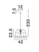 Lustra Sorello 12W, Negru, Rosu, Bej si Otel, Furtun luminos, Ratan Nova Luce