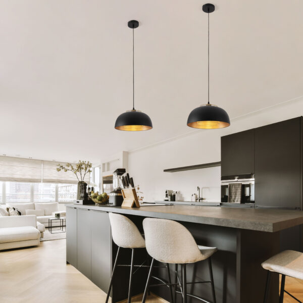 Lustra Sqube 12W, Negru, Auriu si Metal Nova Luce