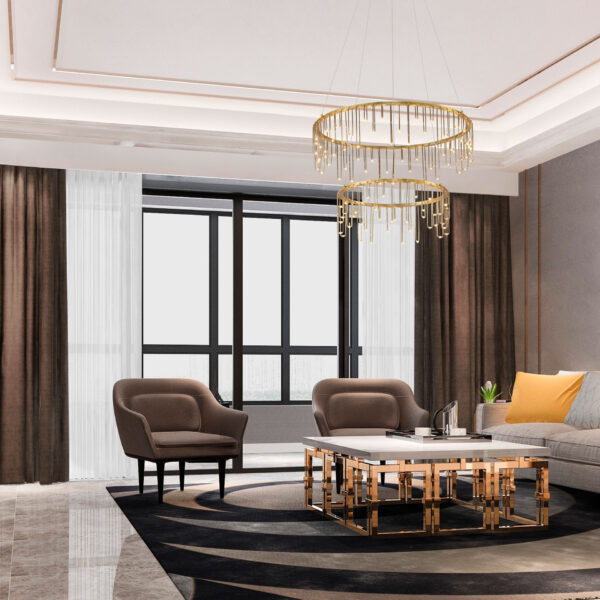 Lustra Stellar 41W 3000K, Auriu si Aluminiu, Cupru Nova Luce