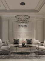 Lustra Stellar 72W 3000K, Negru si Aluminiu Nova Luce