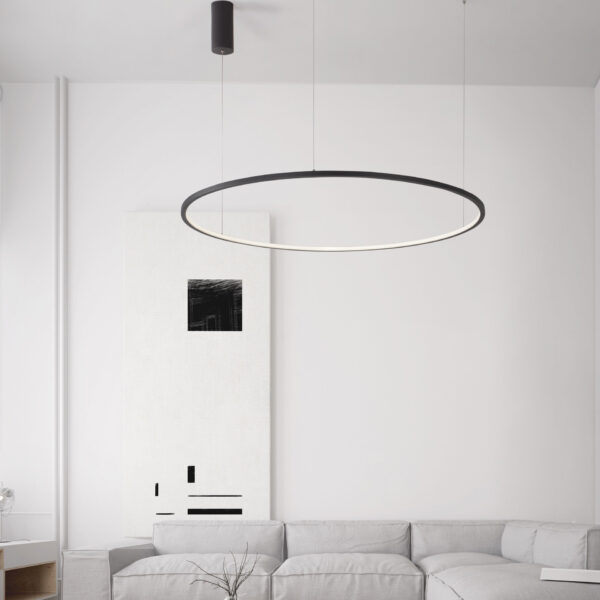 Lustra Tarquin 59W 3000K, Negru si Aluminiu, Acrilic Nova Luce