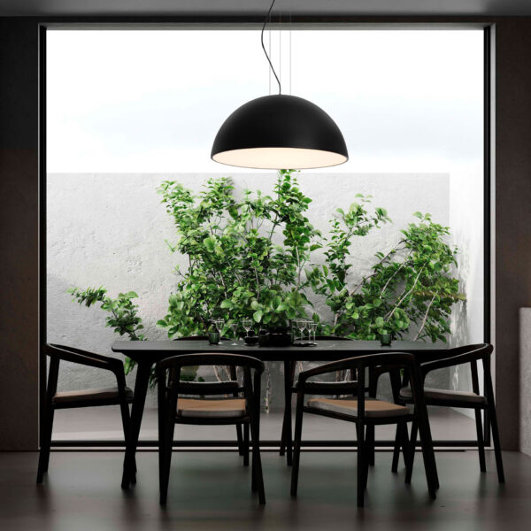 Lustra Tholos 36W, Negru, Alb si Metal, Acrilic Nova Luce