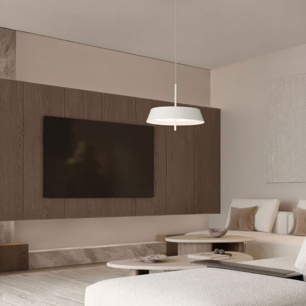 Lustra Velio 32W 3000K, Alb si Otel, Aluminiu, Acrilic Nova Luce