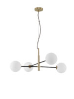 Lustra Vitra 20W, Negru, Alb, Auriu si Sticla, Metal Nova Luce