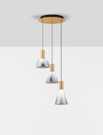Lustra Voi 24W 3000K, Negru, Auriu si Sticla, Metal Nova Luce