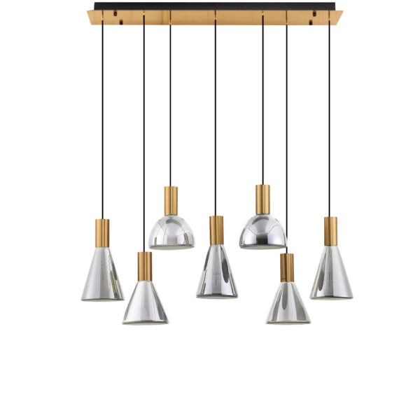 Lustra Voi 47W 3000K, Negru, Auriu si Sticla, Metal Nova Luce