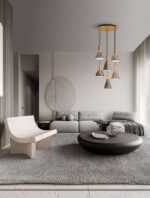 Lustra Voi 48W 3000K, Negru, Auriu si Sticla, Metal Nova Luce