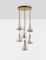 Lustra Voi 48W 3000K, Negru, Auriu si Sticla, Metal Nova Luce