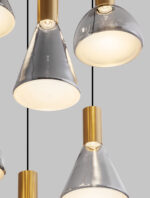 Lustra Voi 48W 3000K, Negru, Auriu si Sticla, Metal Nova Luce