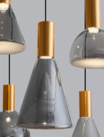 Lustra Voi 48W 3000K, Negru, Auriu si Sticla, Metal Nova Luce