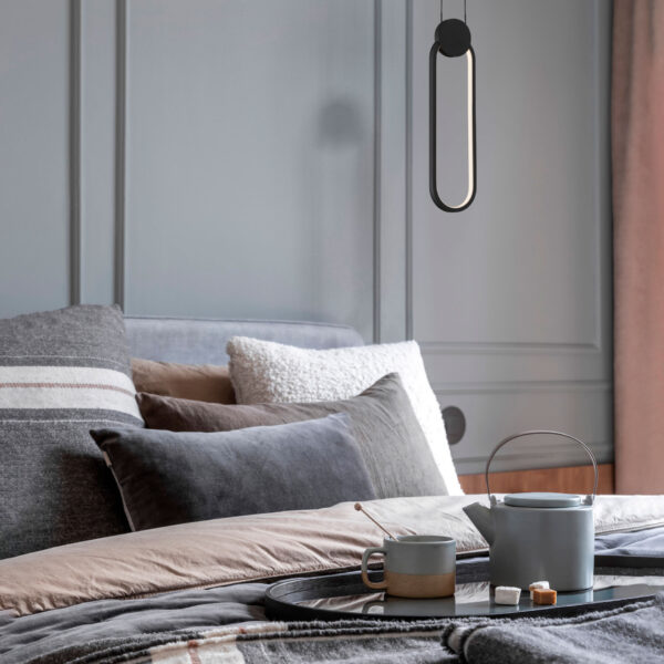 Lustra Wiro 11W 3000K, Negru si Aluminiu, Acrilic Nova Luce