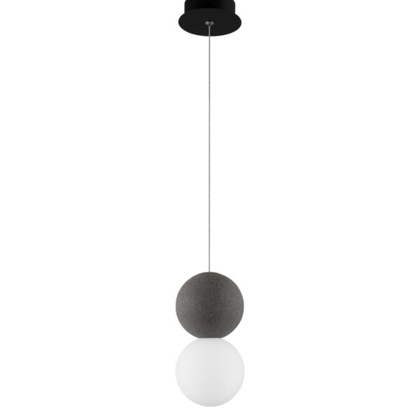 Lustra Zero 5W, Gri si Sticla, Aluminiu, Beton Nova Luce