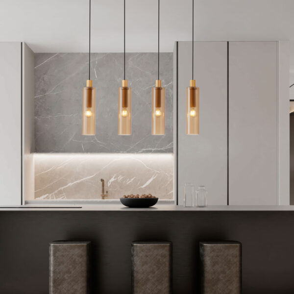 Lustra Zoella 48W, Auriu, Chihlimbariu si Otel, Sticla Nova Luce