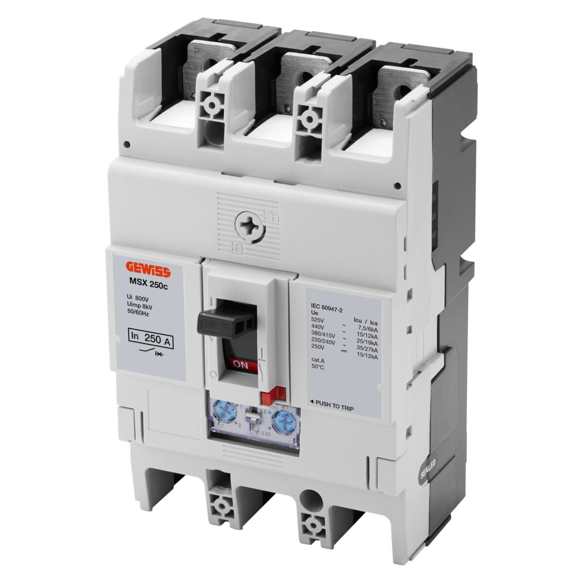 MSX 250C - Intrerupatoare Automate cu Carcasa Turnata Compacta - Eliberare Magnetica Termica si Reglabila Reglabila - 25KA 3P 250A 525V