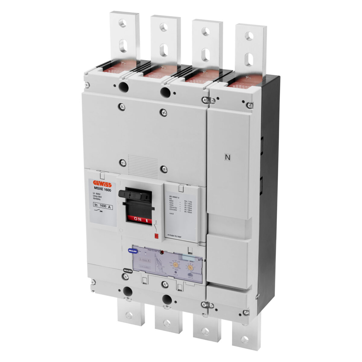 MSXE 1600 - Mccb-uricu Eliberare Electronica - Interblocate - Lsig - Terminal Frontal - 50KA 4P 1250A 690V