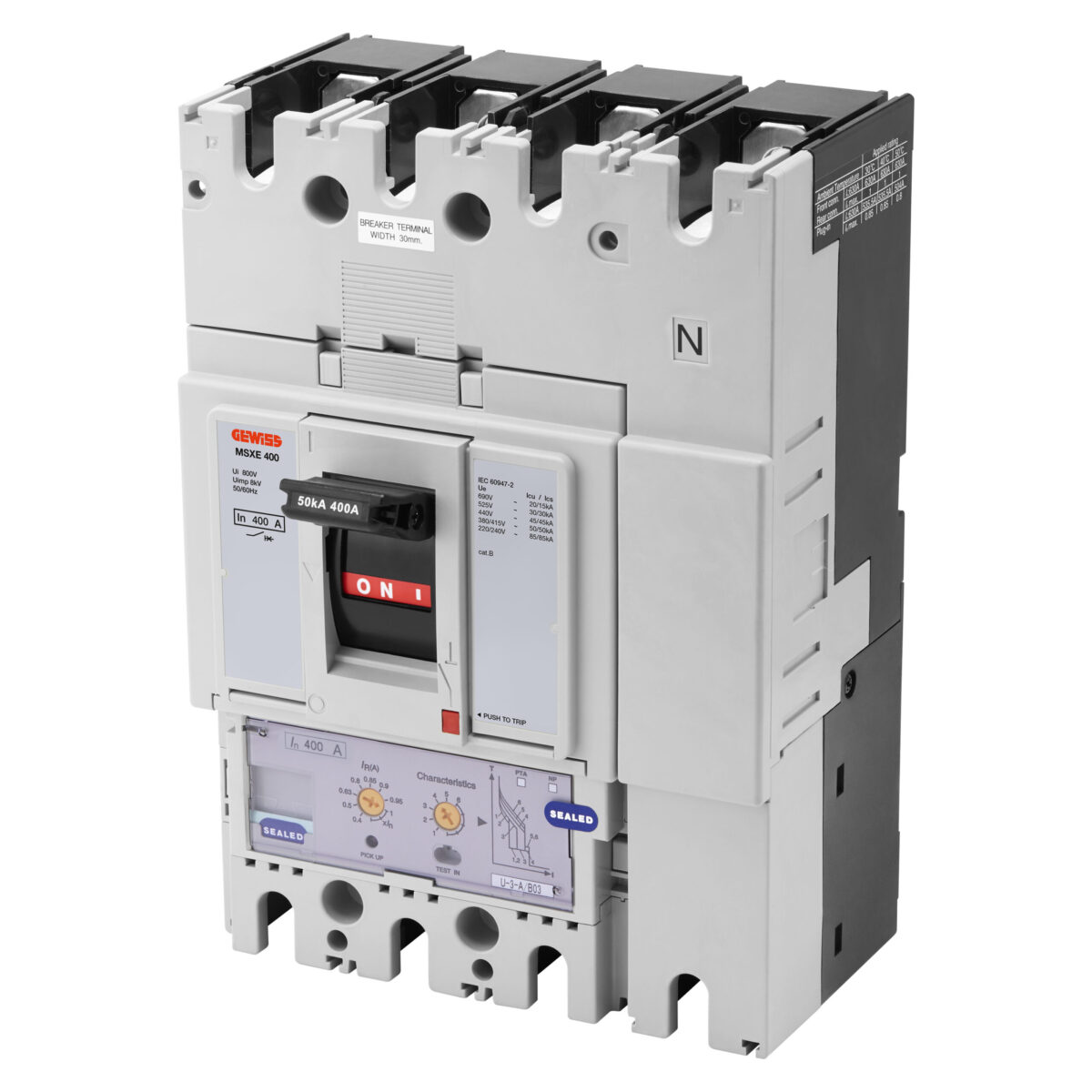 MSXE 400 - Mccbcu Eliberare Electronica - Lsig - 50KA 4P 400A 690V
