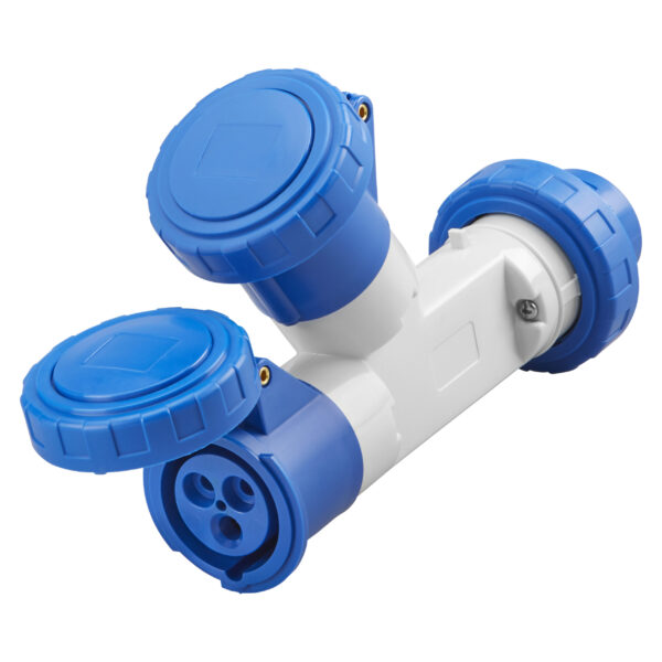 Multiple Iesiri Socket-couplers 2 IP67 - Fisa 16A - 2 Prize 2P+E 230V 50/60HZ - Albastru - 6H