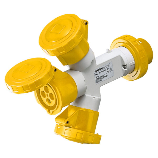 Multiple Iesiri Socket-couplers 3 IP67 - Fisa 16A - 2 Prize 3P+E 110V 50/60HZ - Galben - 4H