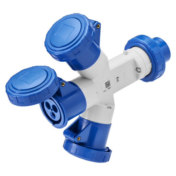 Multiple Iesiri Socket-couplers 3 IP67 - Fisa 16A - 3 Prize 2P+E 230V 50/60HZ - Albastru - 6H