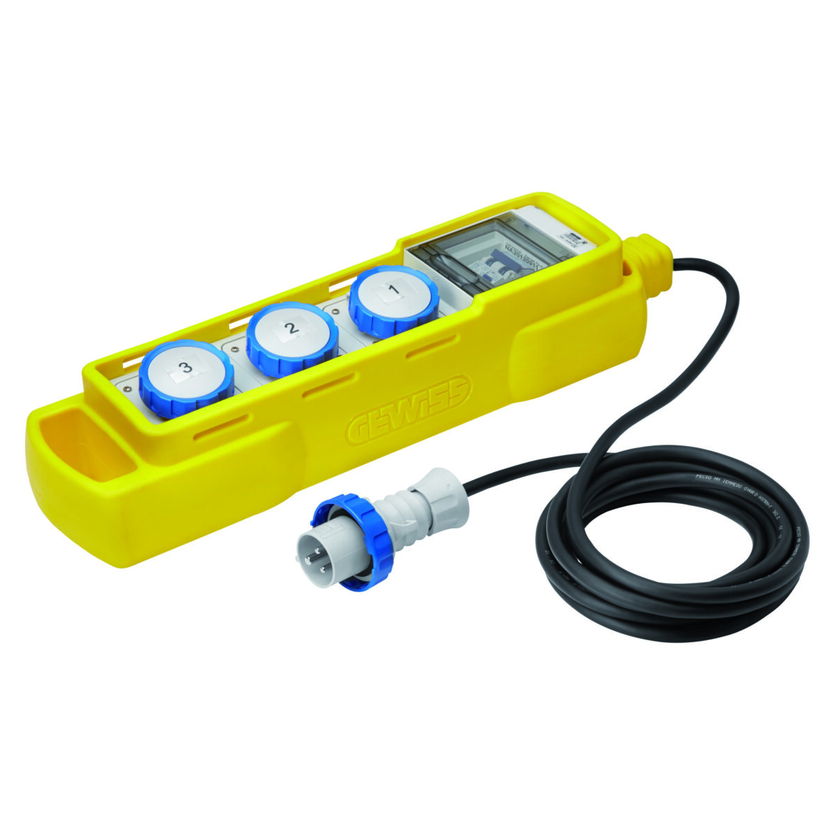Organizare santier 5 Acs - Portabil Mobil cu Carcasa Rezistenta la Socuri - 3 2P+E 16A IEC 309 - IP44