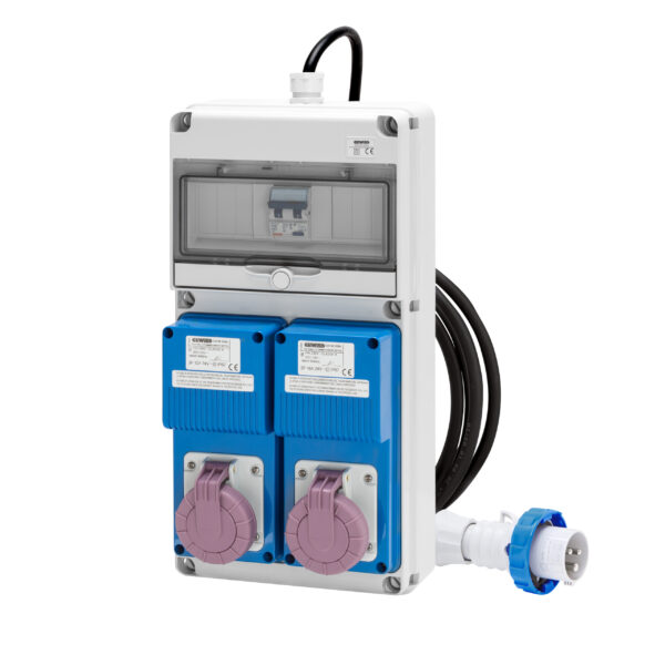 Organizare santier Acs - Portabil Mobil - Cu Cablu si Fisa - 2 2P+E 16A 24 cu Transformator - + 2 2P+E 16A Ib - IP65