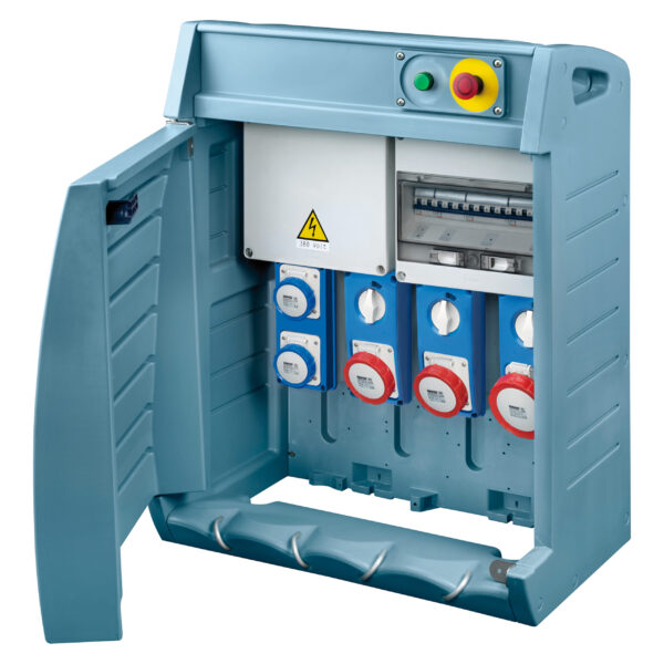 Organizare santier Q-BOX 4 - Cu Fisa de Alimentare - Cablata - 2 2P+E 16A IEC 309 + 1 3P+E 16A + 1 3P+E 32A + 1 3P+E 63A - IP55