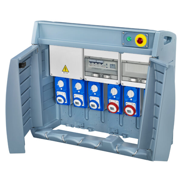 Organizare santier Q-BOX 6 - Cu Fisa de Alimentare - Cablata - CBF - 2 2P+E 16A + 2 3P+E 16A + 2 3P+E 32A - IP55