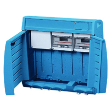 Organizare santier Q-BOX - Necablat - Bloc Terminal Impamantare (2X25)+(10X10)MM2 24 Module EN 50022