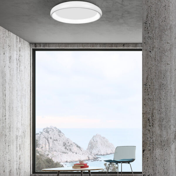 Plafoniera Albi 50W 3000K, Alb si Aluminiu, Acrilic Nova Luce