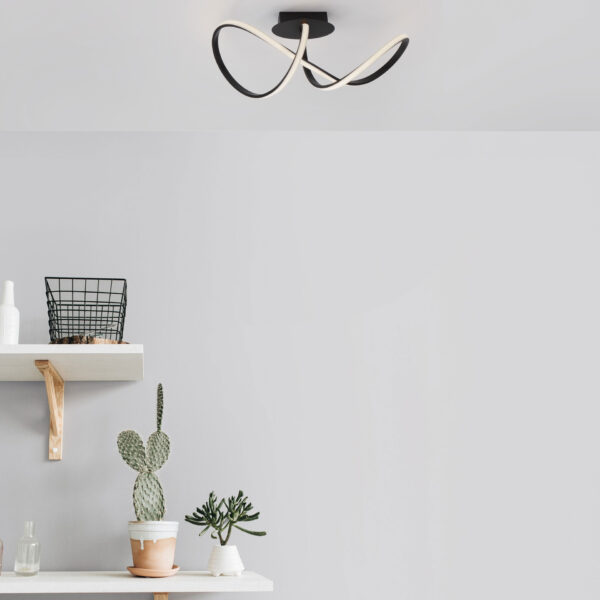 Plafoniera Amara 23W 3000K, Negru si Aluminiu, Acrilic Nova Luce