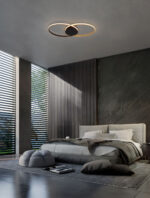 Plafoniera Aveo 43W 3200 K, Negru, Auriu si Otel, Aluminiu, Acrilic Nova Luce