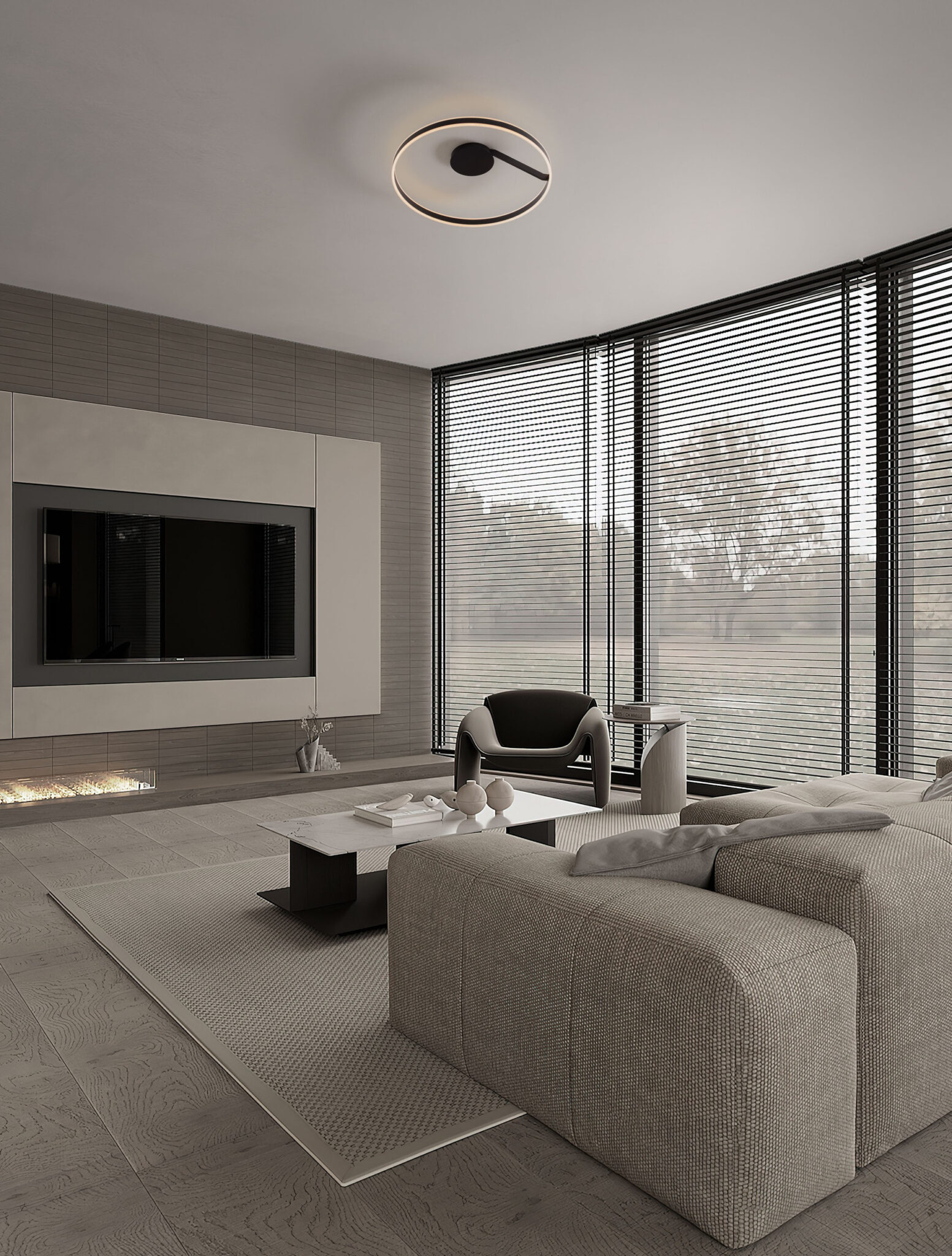 Plafoniera Bianco 48W 3000 | 2700 | 4000K, Negru si Aluminiu, Acrilic Nova Luce