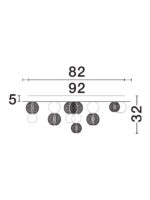 Plafoniera Brille 90W 3200 K, Auriu si Aluminiu, Acrilic Nova Luce