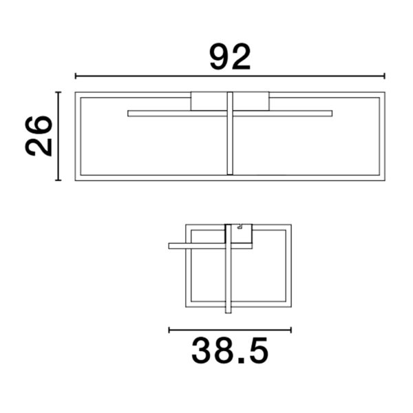 Plafoniera Clea 31W 3000K, Alb si Aluminiu, Acrilic Nova Luce