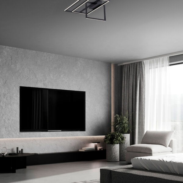 Plafoniera Clea 31W 3000K, Negru si Aluminiu, Acrilic Nova Luce